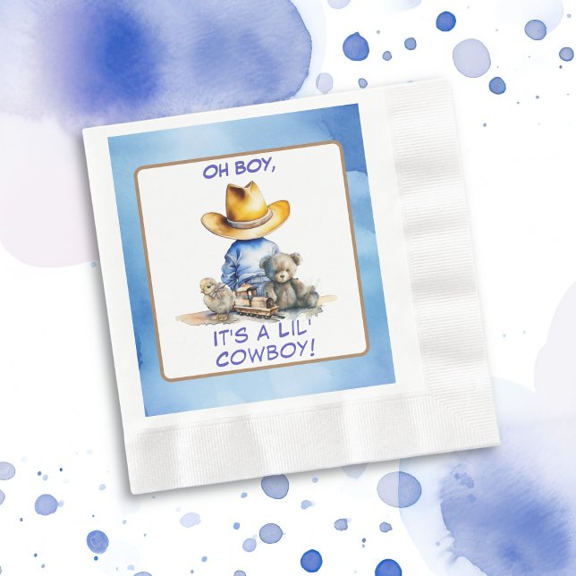 Serviette En Papier Petit Cowboy Baby shower À Thème (Créateur téléchargé)