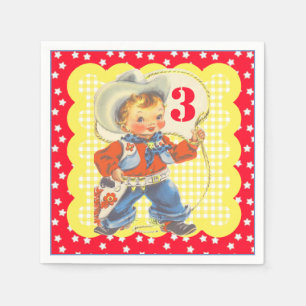 Serviette En Papier Petit Cowboy Occidental Avec Corde Naples Annivers