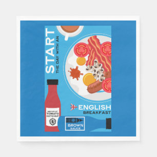 Serviette En Papier Petit déjeuner anglais traditionnel