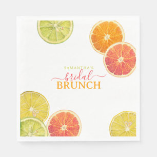 Serviette En Papier Petit déjeuner de mariage Citrus aux citrons et or