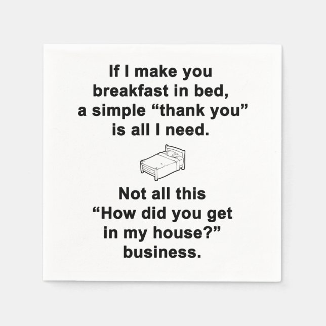 Serviette En Papier Petit déjeuner en Bed (Devant)