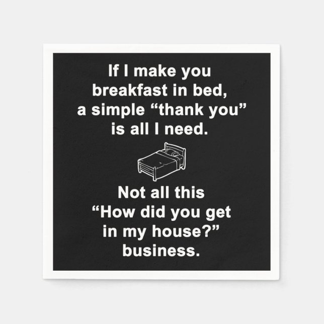 Serviette En Papier Petit déjeuner en Bed (Devant)