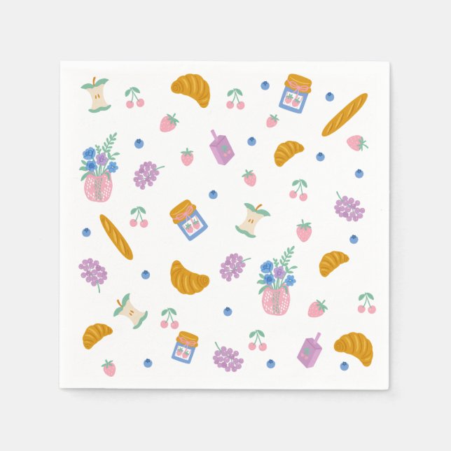 Serviette En Papier Petit-déjeuner Pastel Cute Papier Motif Napkin (Devant)