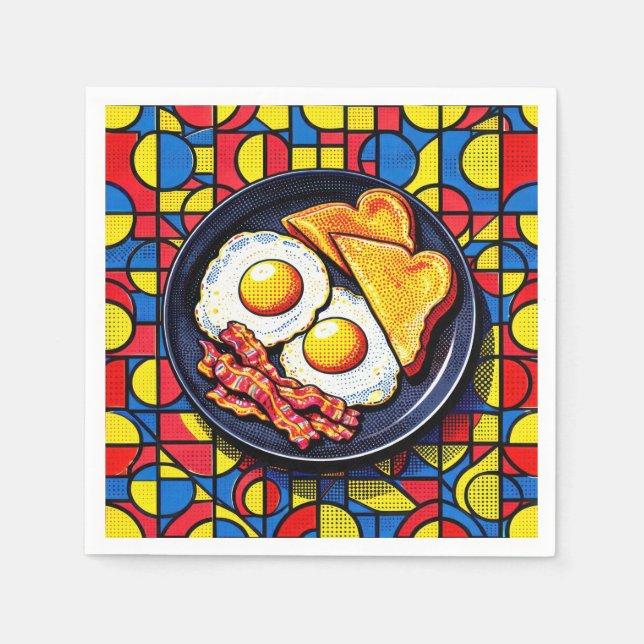 Serviette En Papier Petit déjeuner Pop Art (Devant)