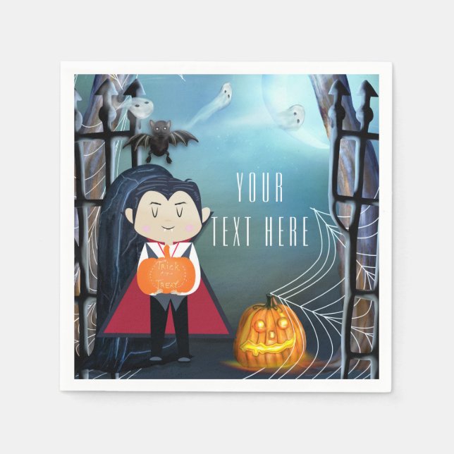 Serviette En Papier Petit Dracula Vampire Halloween Fête d'anniversair (Devant)