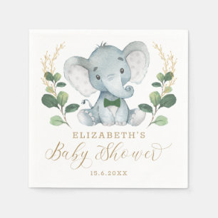 Serviette En Papier Petit éléphant petit Baby shower de verdure