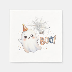 Serviette En Papier Petit fantôme adorable effrayant. Hou !