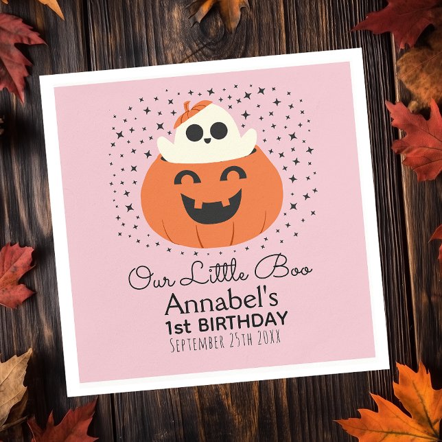 Serviette En Papier Petit Fantôme de Boo Halloween Filles Anniversaire (Créateur téléchargé)