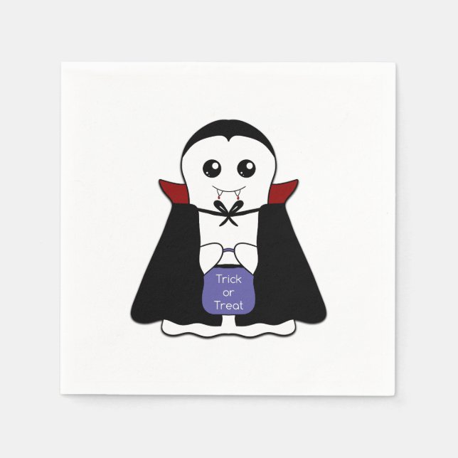 Serviette En Papier Petit fantôme vampire (Devant)