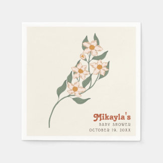 Serviette En Papier Petit Fleur sauvage Automne Rustique Boho Baby sho