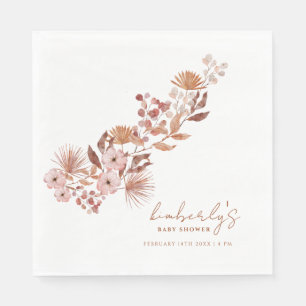 Serviette En Papier Petit Fleur sauvage Boho Baby shower d'automne