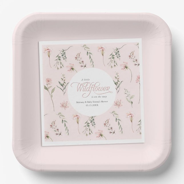 Serviette En Papier Petit Fleur sauvage rose bébé fille douche (Créateur téléchargé)