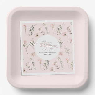 Serviette En Papier Petit Fleur sauvage rose bébé fille douche