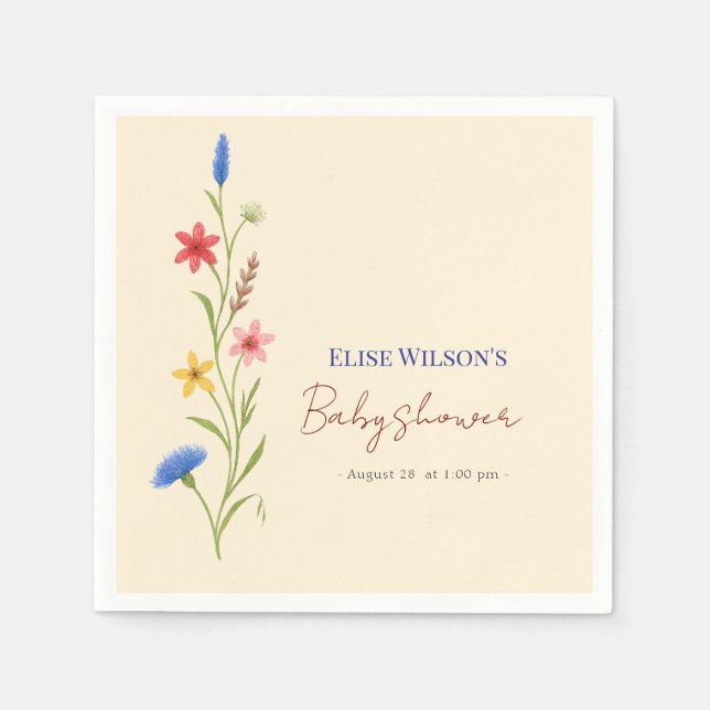 Serviette En Papier Petit fleur sauvage sucré en route (Devant)