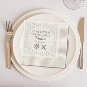 Serviette En Papier Petit Flocon De Neige N'Importe Quel Âge Anniversa