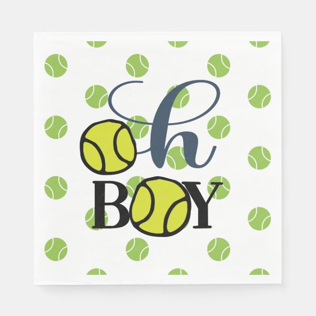 Serviette En Papier Petit garçon de tennis (Devant)