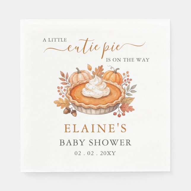 Serviette En Papier Petit gâteau pumpkin pie Fête de bébé d'automne (Devant)