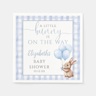 Serviette En Papier Petit Lapin Bleu Garçon Baby Shower Ballons