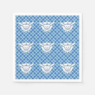 Serviette En Papier Petit lapin japonais, bleu