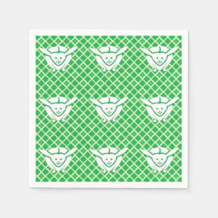 Serviette En Papier Petit lapin japonais, vert