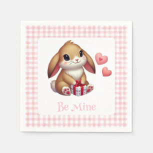 Serviette En Papier Petit lapin lapin lapin de la Saint-Valentin