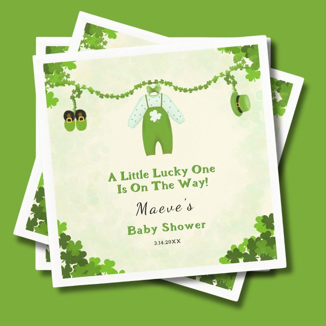 Serviette En Papier Petit Lucky One Shamrock Baby shower de tenue bébé (Créateur téléchargé)