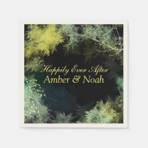 Serviette En Papier Petit Mariage de forêt lunaire