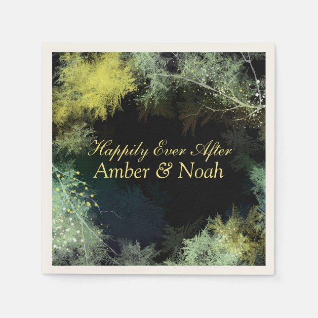 Serviette En Papier Petit Mariage de forêt lunaire (Devant)