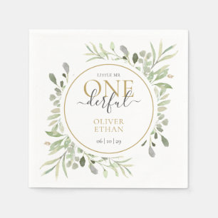 Serviette En Papier Petit Monsieur ONEderful Élégant Garçon Premier An