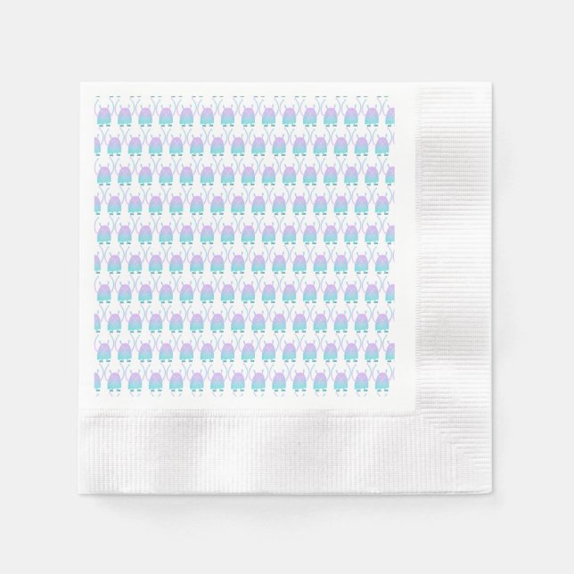 Serviette En Papier Petit Monstre Bleu (Devant)