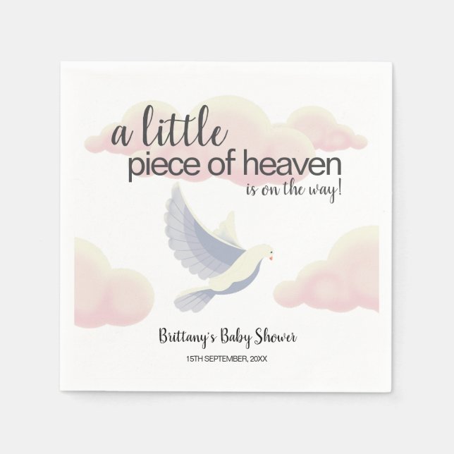 Serviette En Papier Petit morceau de ciel nuages Baby shower de colomb (Devant)