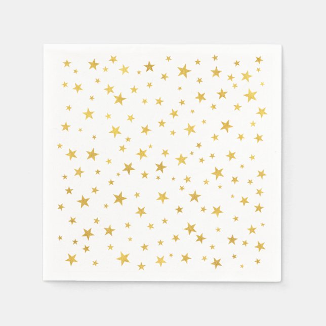 Serviette En Papier Petit Motif Random Gold Stars (Devant)