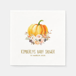 Serviette En Papier Petit or citrouille et baby shower floral