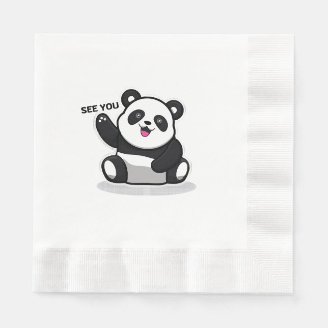 Serviette En Papier petit panda mignon (Devant)