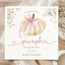 Petit papier fille de Baby Shower Citrouille Rose