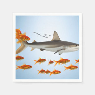 Serviette En Papier « Petit poisson rouge, grosse énergie de requin »