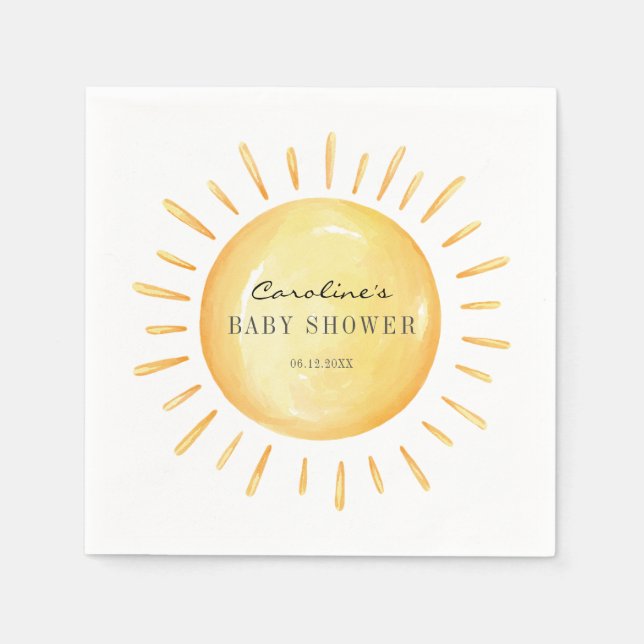 Serviette En Papier Petit Rayon De Baby shower Soleil (Devant)