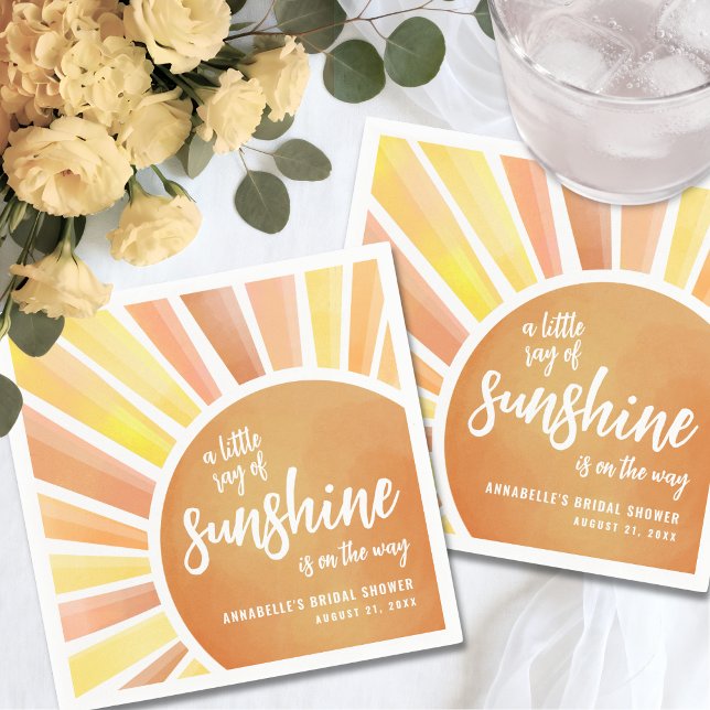 Serviette En Papier Petit Rayon de Soleil Baby Shower (Little Ray Of Sunshine Baby Shower Napkins)
