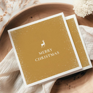 Serviette En Papier Petit renne Simple Snowflakes Christmas Ocher