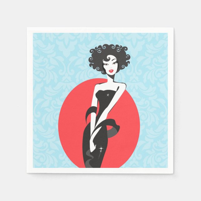 Serviette En Papier Petit Robe Noire Stunner Cocktail Napkins (Devant)