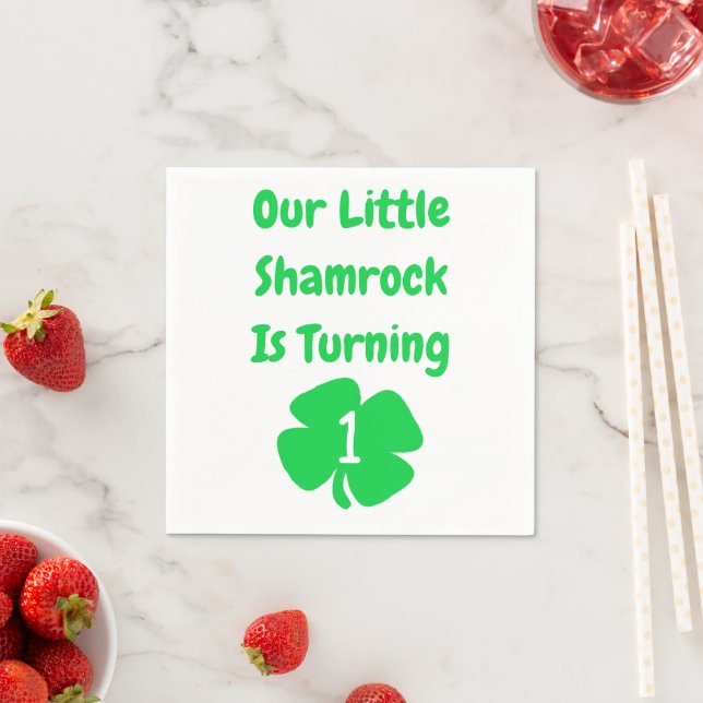 Serviette En Papier Petit Shamrock 1er anniversaire (En situation)
