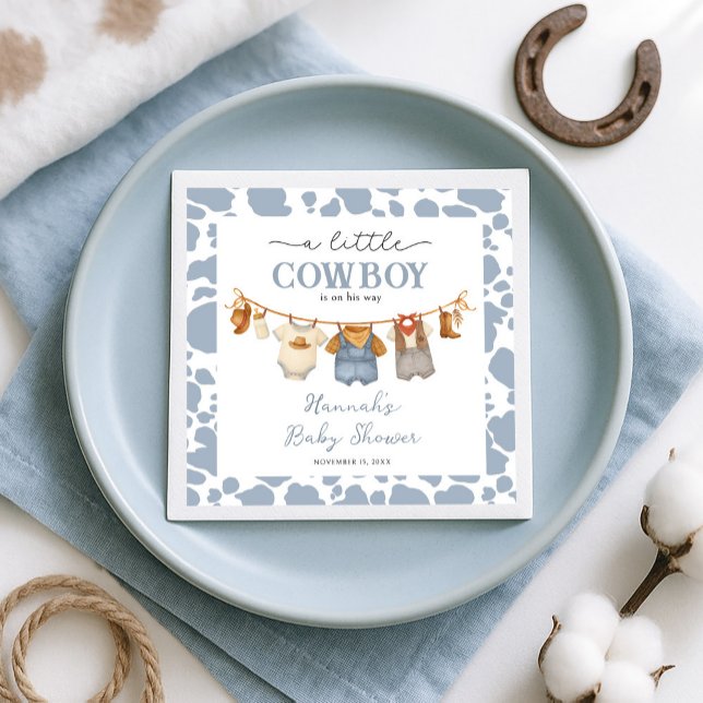 Serviette En Papier Petit Shower de Bébé Cow-Boy Western (Créateur téléchargé)