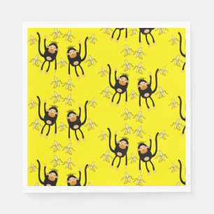Serviette En Papier Petit Singe Et Bananes