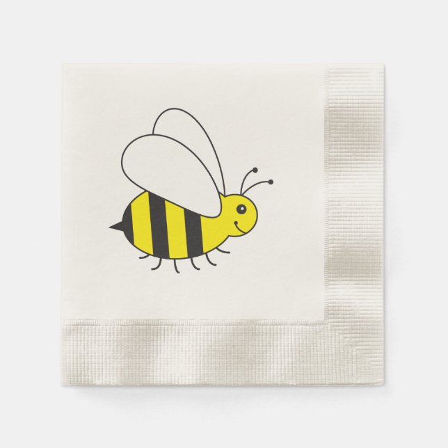 Serviette En Papier Petite abeille bourrée (Devant)