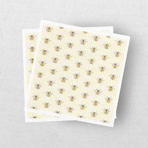 Serviette En Papier Petite Abeille en Route Fête Prénatale Bébé Jaune