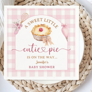 Serviette En Papier Petite Baby shower à tarte Cutie Papier rose Napki