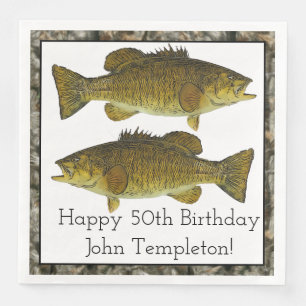 Serviette En Papier Petite-bouche Pêche au bar Sports Anniversaire Na
