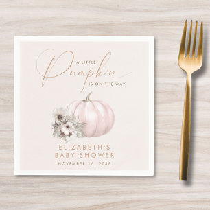 Serviette En Papier Petite Citrouille Bébé Fille Automne Baby Shower