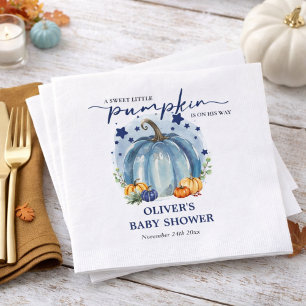 Serviette En Papier Petite Citrouille En Route Garçon Baby Shower Papi