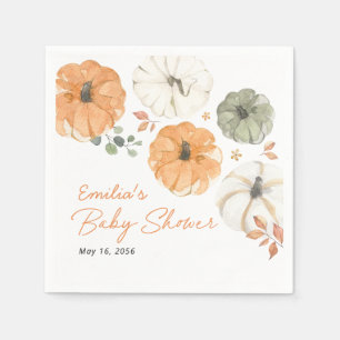 Serviette En Papier Petite Citrouille Fête de Bébé de Genre Neutre Per
